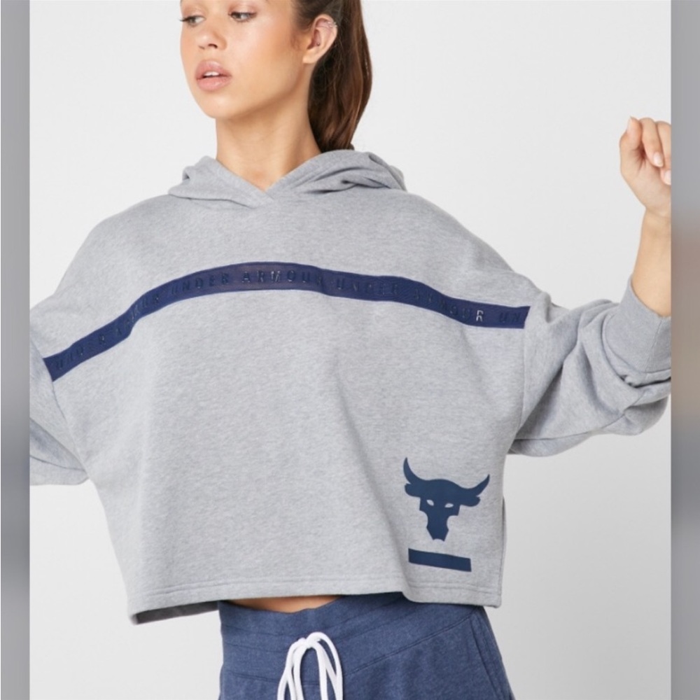 Under Armour Gray Hoodie with Blue Accents